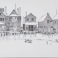 Roy Bailey Pencil Signed Etching “North Wharf – Nantucket”