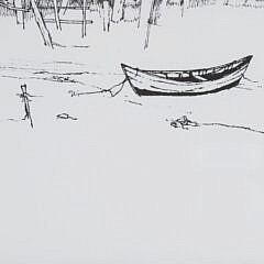 Roy Bailey Pencil Signed Etching “North Wharf – Nantucket”