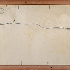 Elizabeth Mumford Folk Art Oil on Board “View of Lower Main Street”