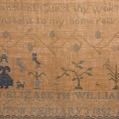 Ann Elizabeth Williams Needlework Sampler February 3,  1852
