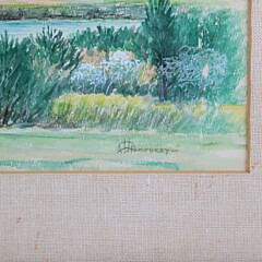 Harold Humphrey Watercolor on Paper “UMass Field Station, Nantucket”