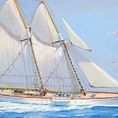 William W. Lowe Oil on Linen “Schooners at Sea”