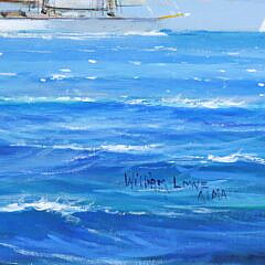 William W. Lowe Oil on Linen “Schooners at Sea”