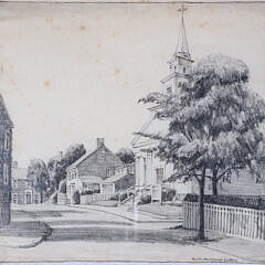 Ruth Haviland Sutton Mixed Media on Paper “Summer Street Nantucket” circa 1940
