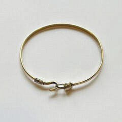 Vintage 14k Yellow Gold Nantucket Basket Bangle Bracelet