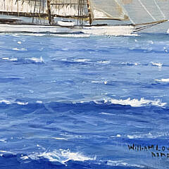 William Lowe Oil on Linen “Passing Brant Point Light Nantucket Harbor”