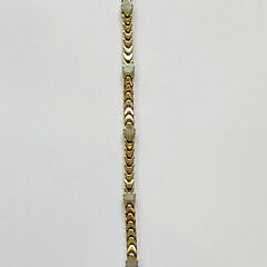 14k Yellow and White Gold Link Bracelet, D.A.G. Italy