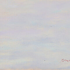 Richard Stalter Oil on Canvas “Five Sailboats in Calm Harbor”