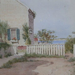 Jane Brewster Reid Watercolor on Paper “Gorham’s Court”
