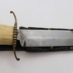 Bowie Knife with Carved Eagle Head Grip, 19th Century