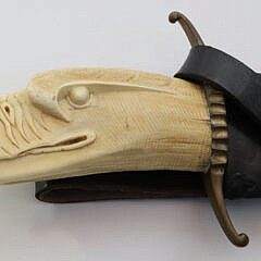 Bowie Knife with Carved Eagle Head Grip, 19th Century