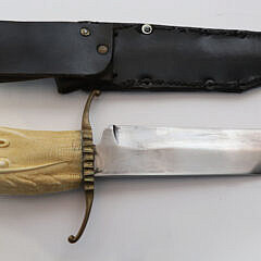Bowie Knife with Carved Eagle Head Grip, 19th Century