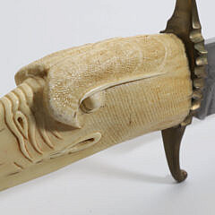 Bowie Knife with Carved Eagle Head Grip, 19th Century