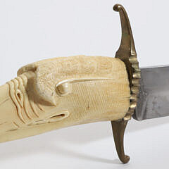 Bowie Knife with Carved Eagle Head Grip, 19th Century