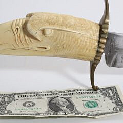 Bowie Knife with Carved Eagle Head Grip, 19th Century