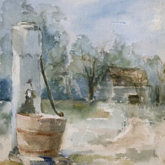 M.H. Congdon Watercolor on Paper “The Well Pump”
