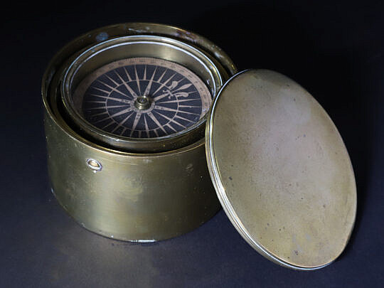 Dolland London Miniature Brass Gimballed Compass 19th Century