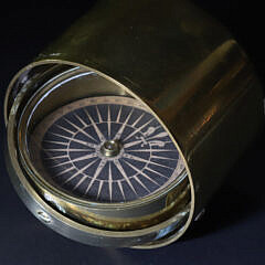 Dolland London Miniature Brass Gimbal Compass, 19th Century