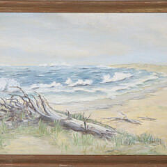 Elin Johnson Vintage Oil on Board "Surfside Driftwood"