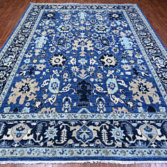 Cerulean With Prussian Blue Heriz Style Oriental Carpet