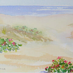 Penny Scheerer Watercolor on Paper “Steps Beach, Nantucket”, circa 2000