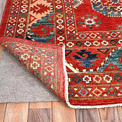 Cardinal Red Hand Knotted Soft Wool Bokara Style Oriental Carpet