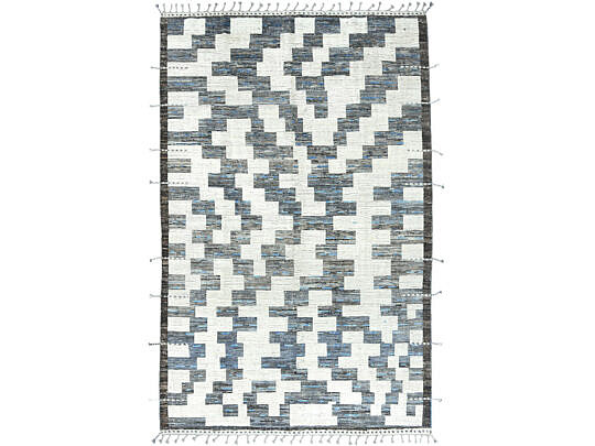 Fossil Grey Ben Ourain Style Moroccan Berber Oriental Carpet
