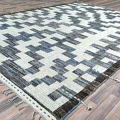 Fossil Grey Ben Ourain Style Moroccan Berber Oriental Carpet