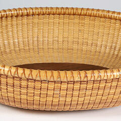 Jean M. Valerio Shallow Double Handle Nantucket Basket Tray, circa 20003