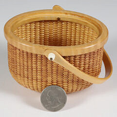 26-5535 Jean M. Valerio Covered Swing Handle Oval Basket A_IMG_9827