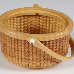 Jean M. Valerio Miniature Swing Handle Oval Nantucket Basket