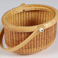 Jean M. Valerio Miniature Swing Handle Oval Nantucket Basket