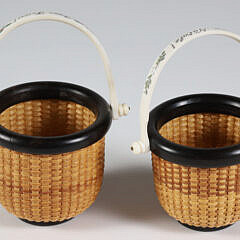 Jean M. Valerio Two Woven Miniature Nantucket Baskets