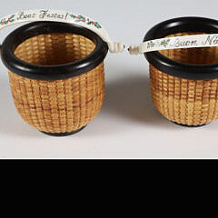 Jean M. Valerio Two Woven Miniature Nantucket Baskets