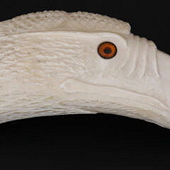 Antique Sperm Whale Tooth Carved as an Eagle Head, 19th Century