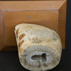 Scrimshaw, Carved and Polychrome Whale Tooth, 19th Century