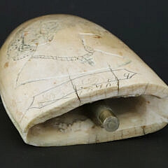 Scrimshaw, Carved and Polychrome Whale Tooth, 19th Century