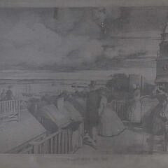 Edgar W. Jenney Original Metal Printing Plate Engraving of “Up on the Walk”