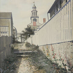 Two Vintage Hand Tinted Nantucket Photographs