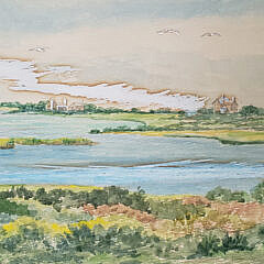 Harold Humphrey Watercolor “Abrams Point, Nantucket”