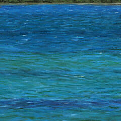 Lenka Rubenstein Oil on Linen “Blue-Hulled Sailboat”