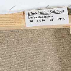 Lenka Rubenstein Oil on Linen “Blue-Hulled Sailboat”