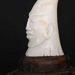 Hawaiian or Polynesian Carved Bust Whale Tooth, early 20th Century
