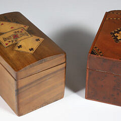 Two Vintage Inlaid Playing Card Boxes