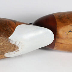 Two John Jeffrey Barto Polychrome Carved Wood Decoys