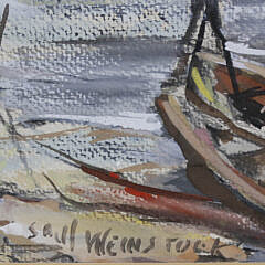Saul Weinstock Tempera on Paper “Harbor View”