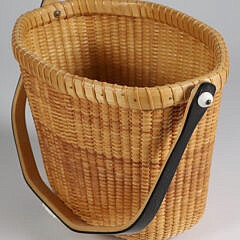Jean M. Valerio Woven Octagonal Open Swing Handle Nantucket Basket, circa 2008