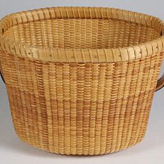 Jean M. Valerio Woven Octagonal Open Swing Handle Nantucket Basket, circa 2008