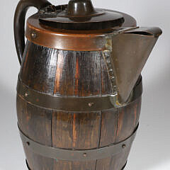 Antique English Patina Copper Bound Pitcher, 19th Century