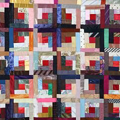 Antique Youth Size Silk and Satin Lincoln Steps Quilt Top, 19th Century
